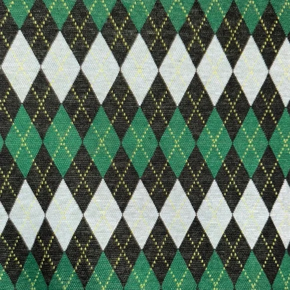 Green and Black Argyle V-Neck Sweater - Picture 3 of 3